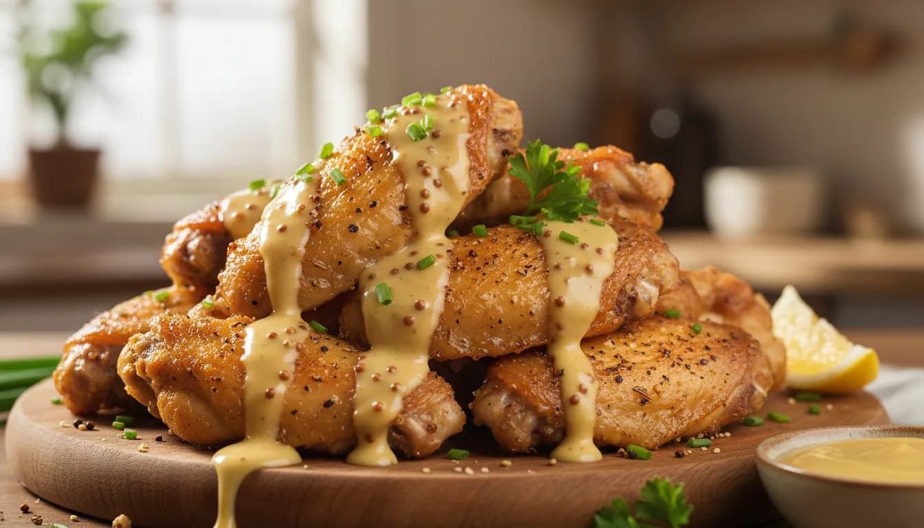 Куриные крылышки в медово-горчичном соусе