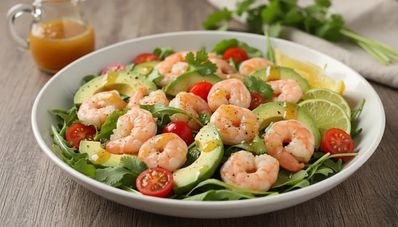 Салат с креветками и авокадо
