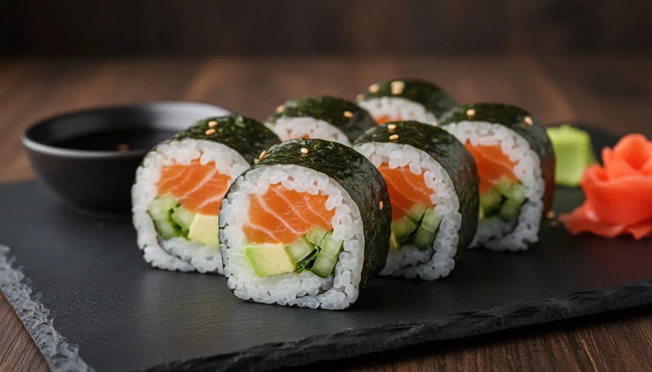 Суши роллы с лососем