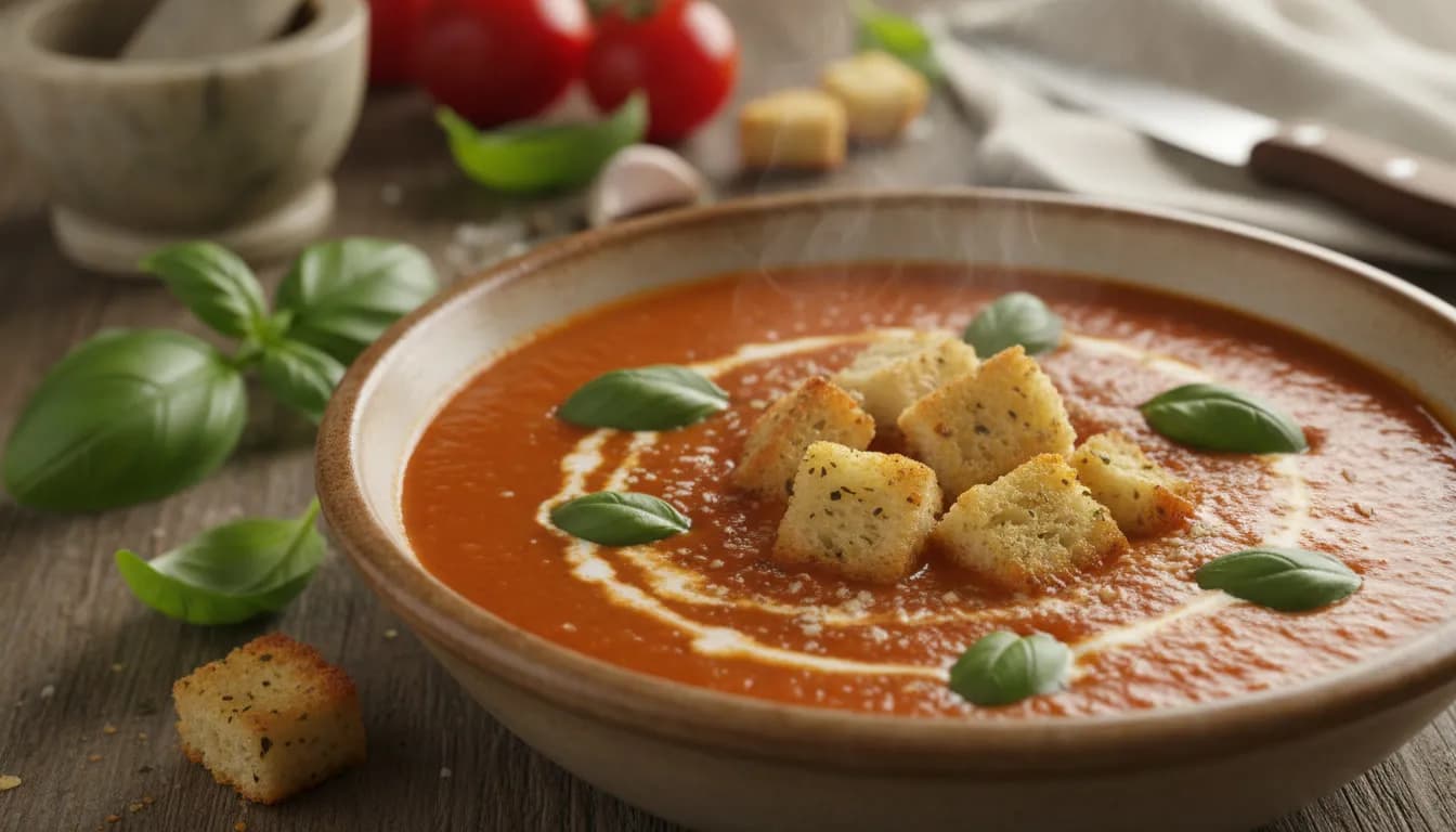 Томатный суп с базиликом